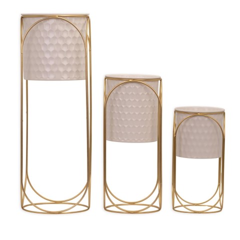 SET 3 PORTAVASI BIANCO P.ORO ALTO